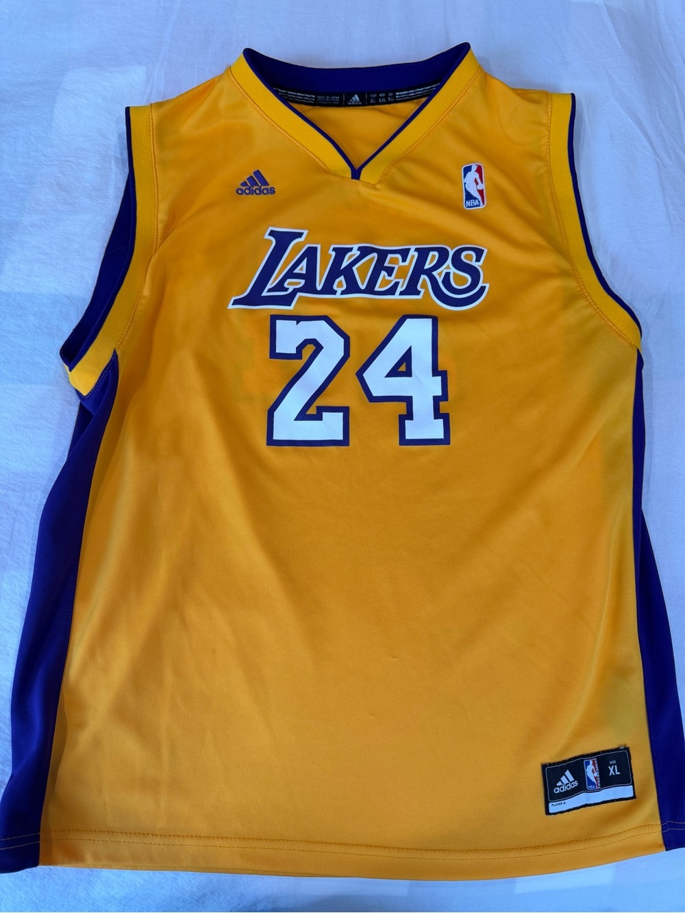 adidas Los Angeles Lakers Kobe Bryant Gold and Purple #24 Jersey